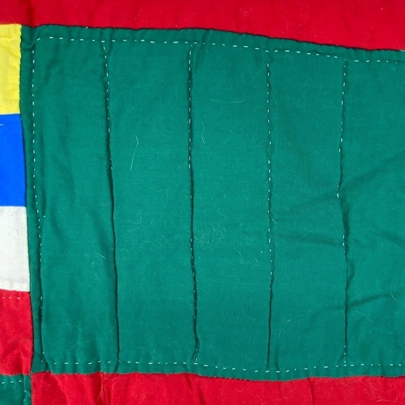 Vintage Pacific Ent Christmas Bear Monkey Embroidered Quilt 60x47 - Picture 9 of 13